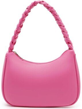 〽️Women's Pink Cute Hobo Mini Clutch Purse Zipper Closure Shoulder Tote Handbag